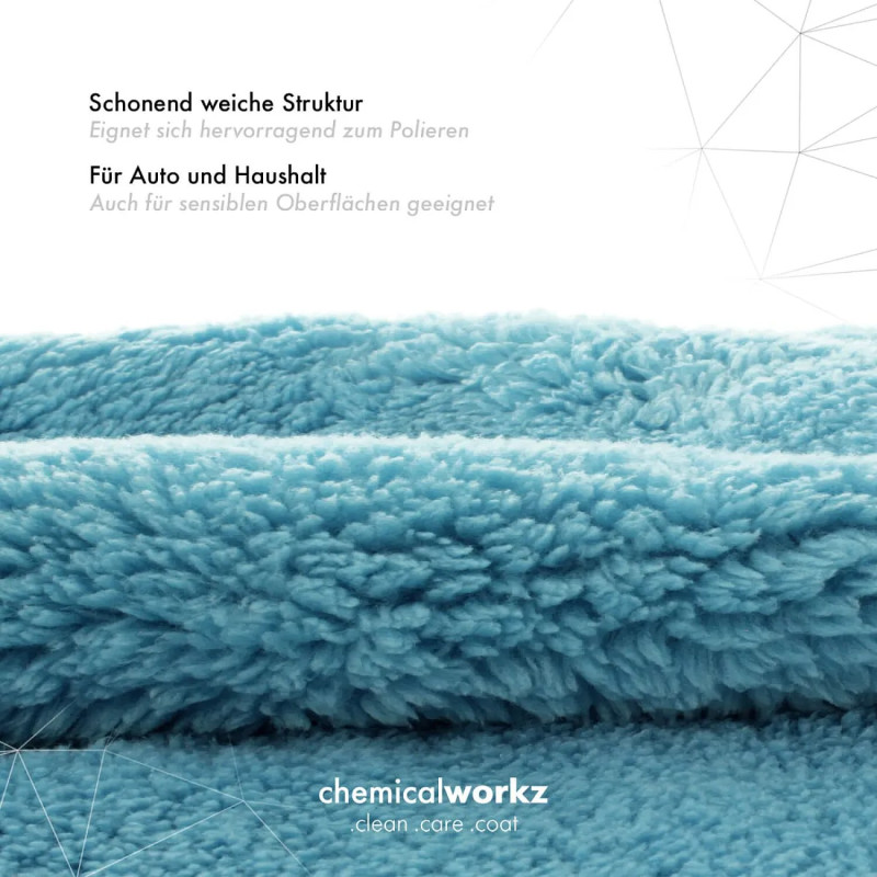 Плюшева мікрофібра ChemicalWorkz Edgeless Soft Touch Towel Blue, 40x40 см
