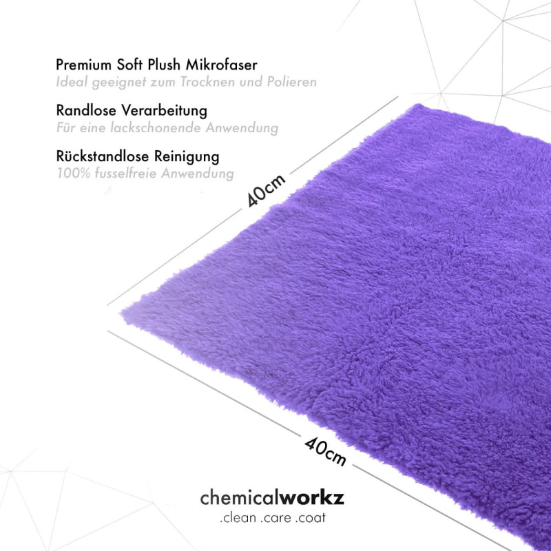 Плюшева мікрофібра ChemicalWorkz Edgeless Soft Touch Towel Violet, 40x40 см