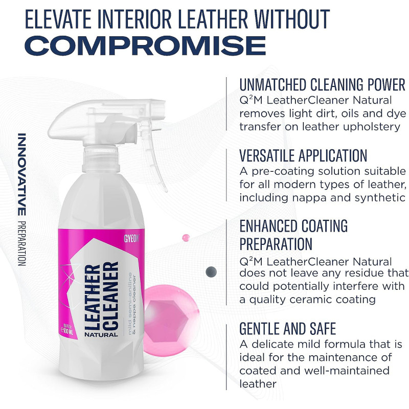 Очисник шкіри салону Gyeon Q2M LeatherCleaner Natural, pH-нейтральний 500 мл