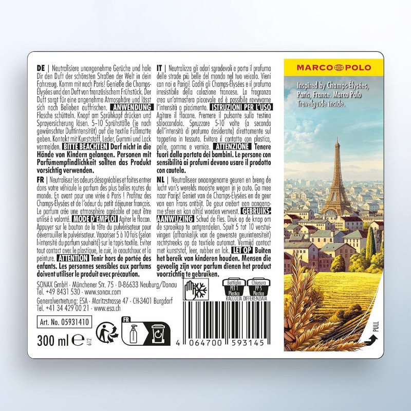 Ароматизатор для авто Sonax AirVentures Croissant + Cafe au Lait, спрей 300 мл